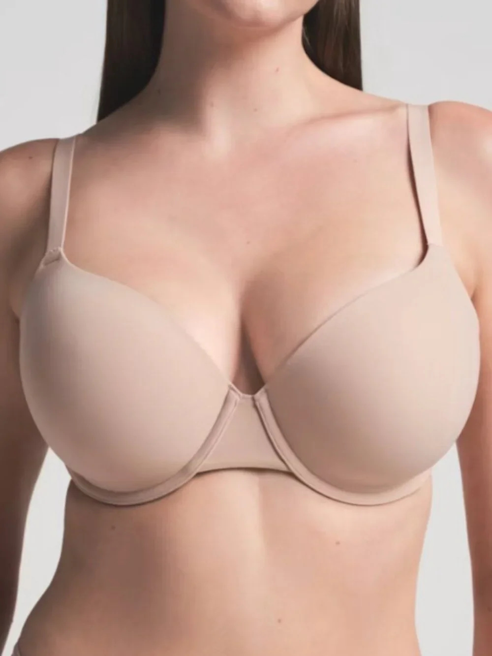 SKIMS Fits Everybody T Shirt Bra Womens 36B Mica Lightly Lined Soft Support NEW